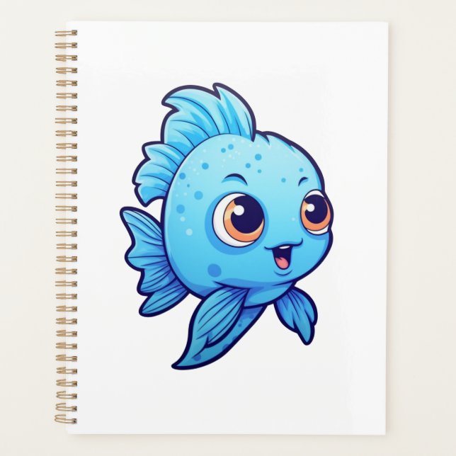 Agenda Ilustração de peixe de desenho animado (Frente)