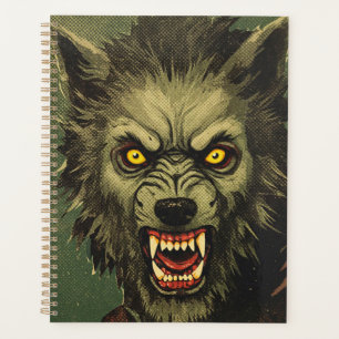 Agenda Ilustração de Terror de Lobisomem Feroz