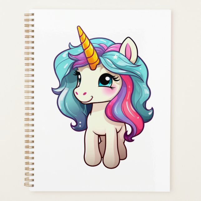 Agenda Ilustração de unicórnio de desenho (Frente)