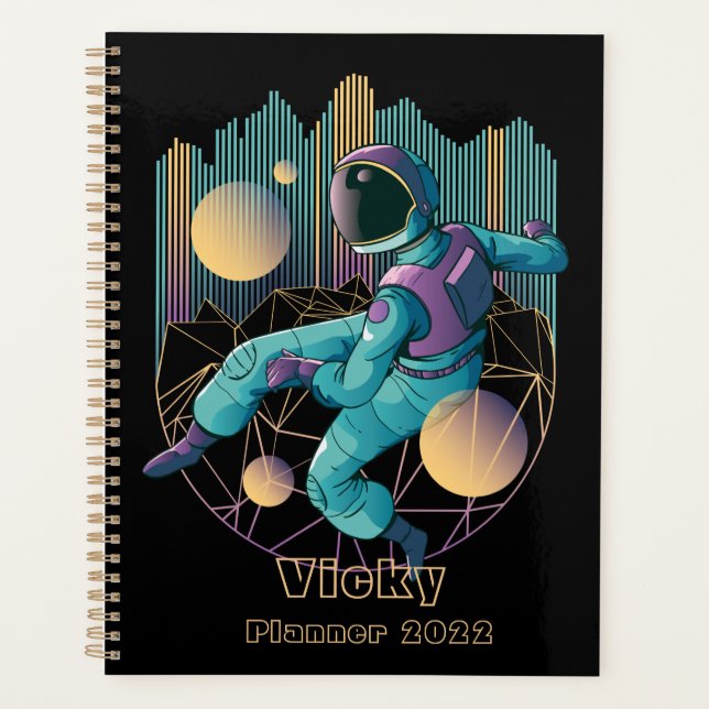 Agenda Ilustração do Astronauta Tecnológico Moderno (Frente)
