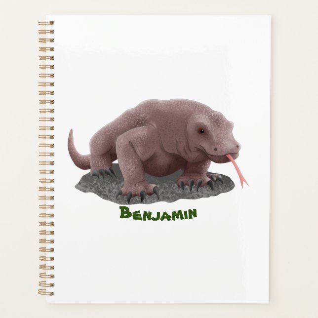 Agenda Ilustração do dragão Komodo (Frente)