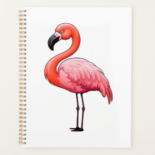 Agenda Ilustração flamingo de desenho animado