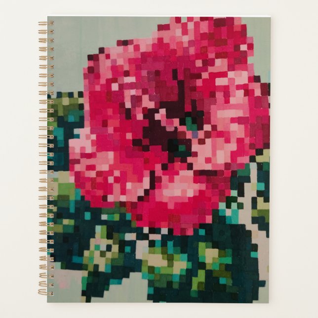 Agenda Ilustração floral rosa (Frente)