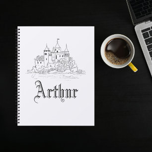 Agenda Ilustração minimalista do castelo medieval venenos