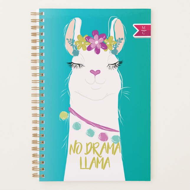 Agenda Ilustração Sem Monograma de Drama Llama (Frente)