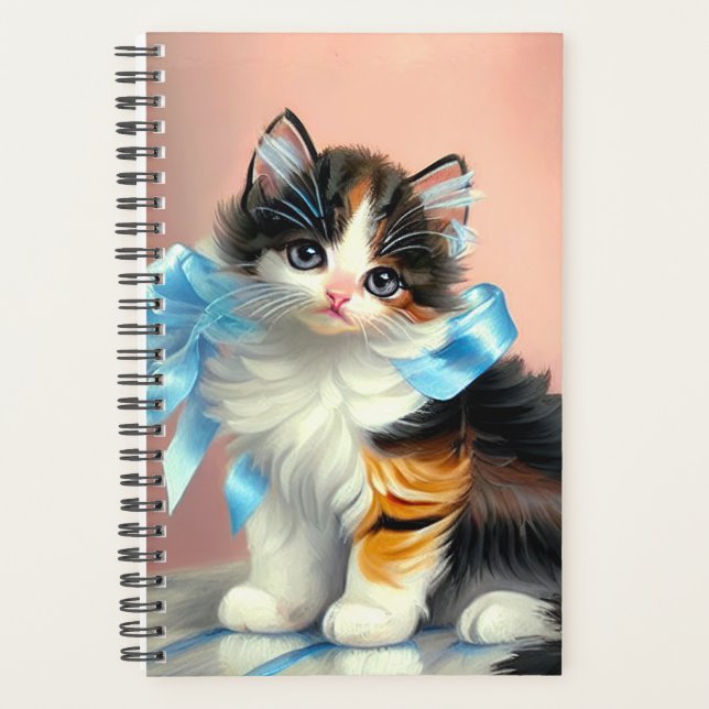 Agenda Ilustração Vintage Calico Kitten (Frente)
