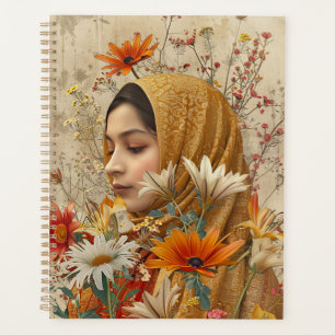 Agenda Imagem Botânica Whimsical Lady and Flowers