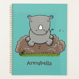 Agenda Imagem de desenho animado do bebê rhino