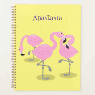 Agenda Imagem de desenho animado rosa-claro flamingo trio