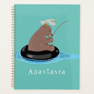 Agenda Imagem do desenho animado de pesca de filhotes de