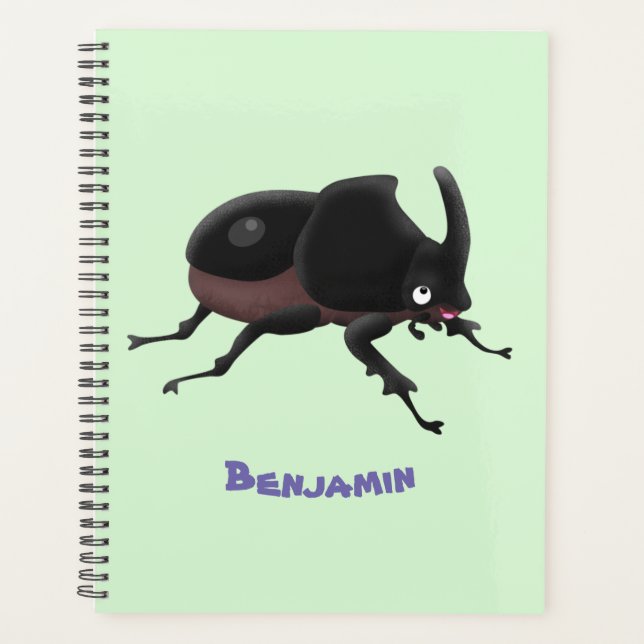 Agenda Imagem do desenho animado do besouro da rinoceront (Frente)