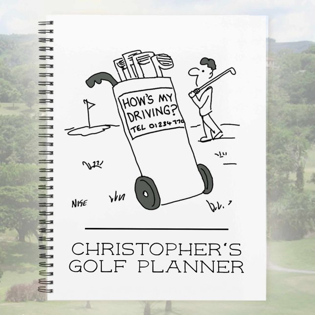 Agenda Imagem engraçada de desenho de golfista. (Criador carregado)