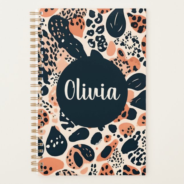 Agenda Impressão Animal Personalizada Cheetah Leopard (Frente)