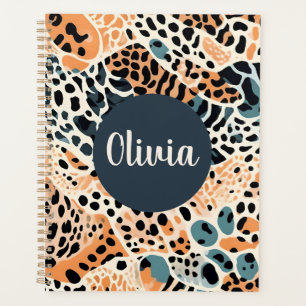 Agenda Impressão Animal Personalizada de Girafa Leopardo