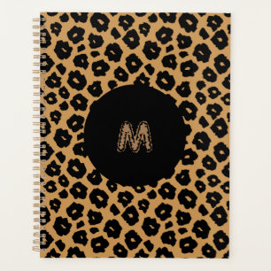 Agenda IMPRESSÃO ANIMAL selvagem do leopardo + monograma