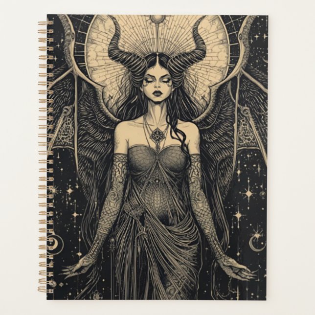 Agenda Impressão de Arte de Anjo Celestial Sombrio | Deus (Frente)