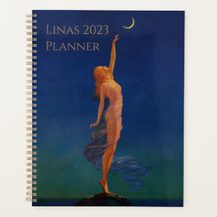 Agenda Impressão De Arte Vintage, Retrô De "Busca Da Lua"