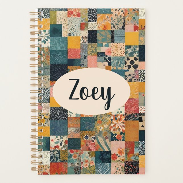 Agenda Impressão de Colcha de Patchwork Personalizada (Frente)