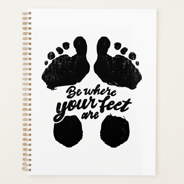 Agenda Impressão de "Estar onde estão seus pés" preto e b (Frente)