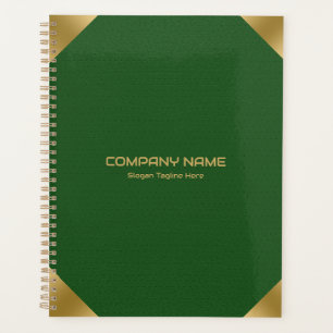 Agenda Impressão de imagem de couro verde com ponteiro de