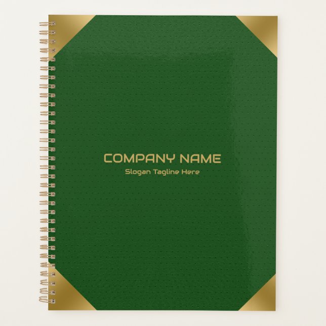 Agenda Impressão de imagem de couro verde com ponteiro de (Frente)