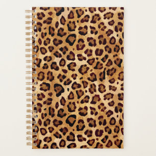 Agenda Impressão de Leopardo de Textura Rústica