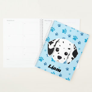 Agenda Impressão de Pata Azul Dalmática Personalizada