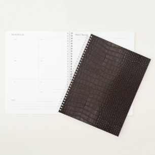 Agenda Impressão de Textura de Alligador Marrom