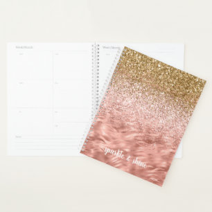 Agenda Impressão de Zebra Glitz Rosa Chic