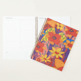Agenda Impressão do Jardim Laranja Bold Bohemian
