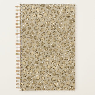 Agenda Impressão Dourada antiga Leopard
