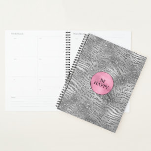 Agenda Impressão em Zebra Glitz Silver