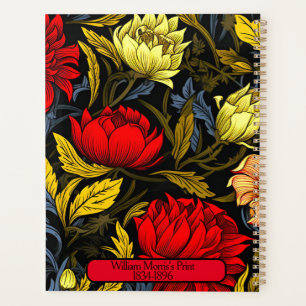 Agenda Impressão Floral Vermelho e Amarelo de William Mor