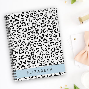 Agenda Impressão Leopardo, Manchas, Preto E Branco, Seu N