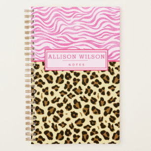 Agenda Impressão na moda Leopardo e Zebra Rosa