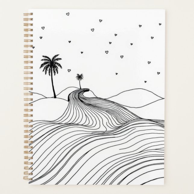 Agenda Impressão Personalizada do Deserto Boho (Frente)