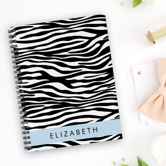 Agenda Impressão Zebra, Stripes, Preto E Branco, Seu Nome (Criador carregado)