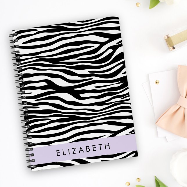 Agenda Impressão Zebra, Stripes, Preto E Branco, Seu Nome (Criador carregado)