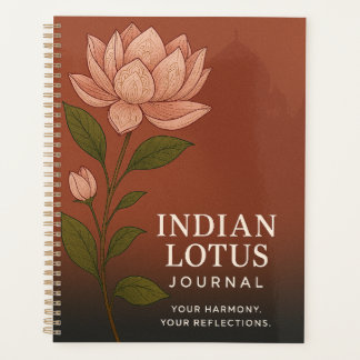 Agenda Indian Lotus Journal: Nature-Inspired Notebook for