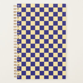 Agenda Indigo and butter checkerboard pattern