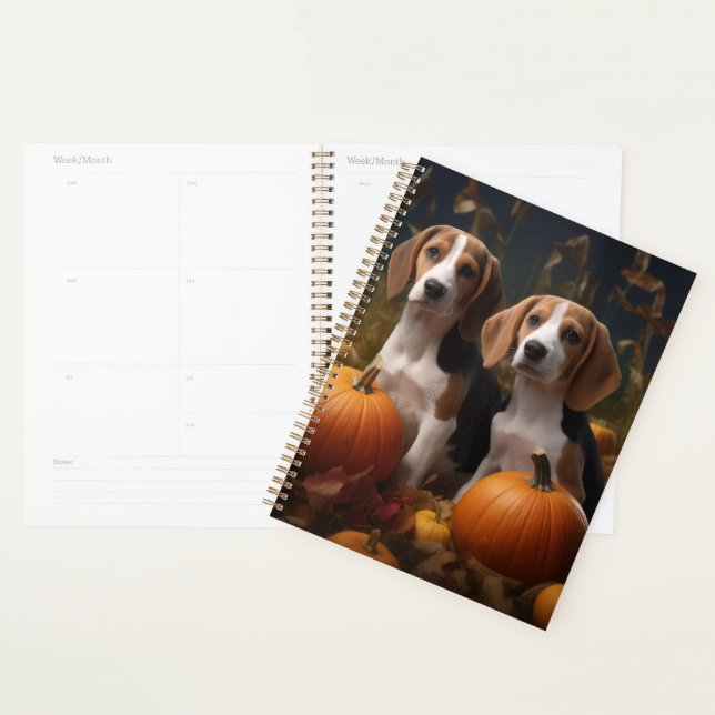 Agenda Inglês Americano Foxhound Puppy Autumn Delight (Exibição)