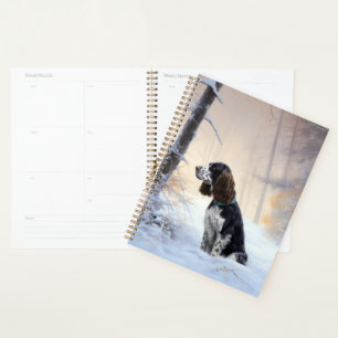 Agenda Inglês Springer Spaniel Deixe-o nevar Natal