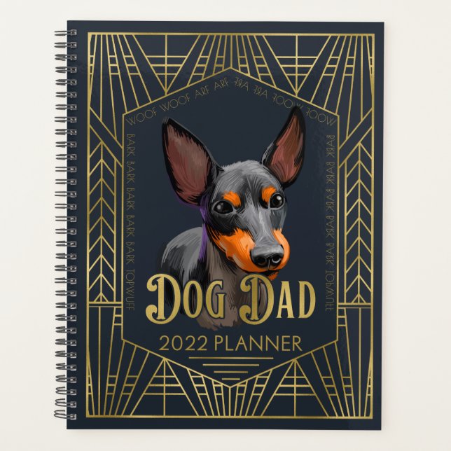 Agenda Inglês Toy Terrier Dog Pai Engraçado 2022 (Frente)