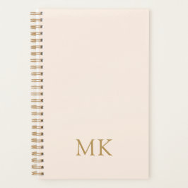 Agenda Iniciais de Monograma Dourado, Rosa-Rosa Personali