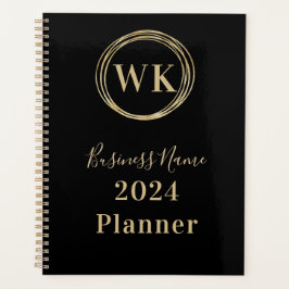 Agenda Iniciais Monogramas Black Dourado Business 2024