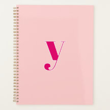 Inicial Personalizada de Monograma Rosa e Fuchsia