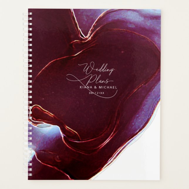 Agenda Ink Flow Wedding Burgundy ID762 (Frente)