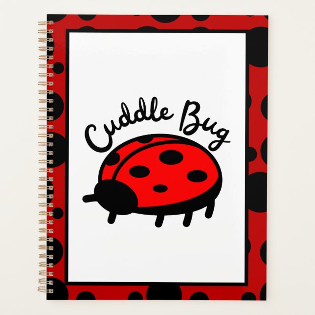 Agenda Inseto de Cuddle Ladybug | Design Bonita e Cozy (Frente)