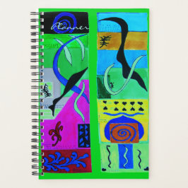 Agenda Inspiração Abstrato Azul Moderna de Matisse