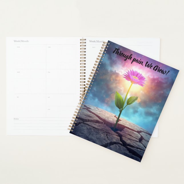 Agenda inspirational flower calendar notebook planner (Exibição)